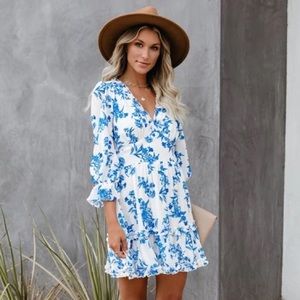 Boutique Acalin by Flying Tomato Floral Ruffle Accent Open Back Summer Dress